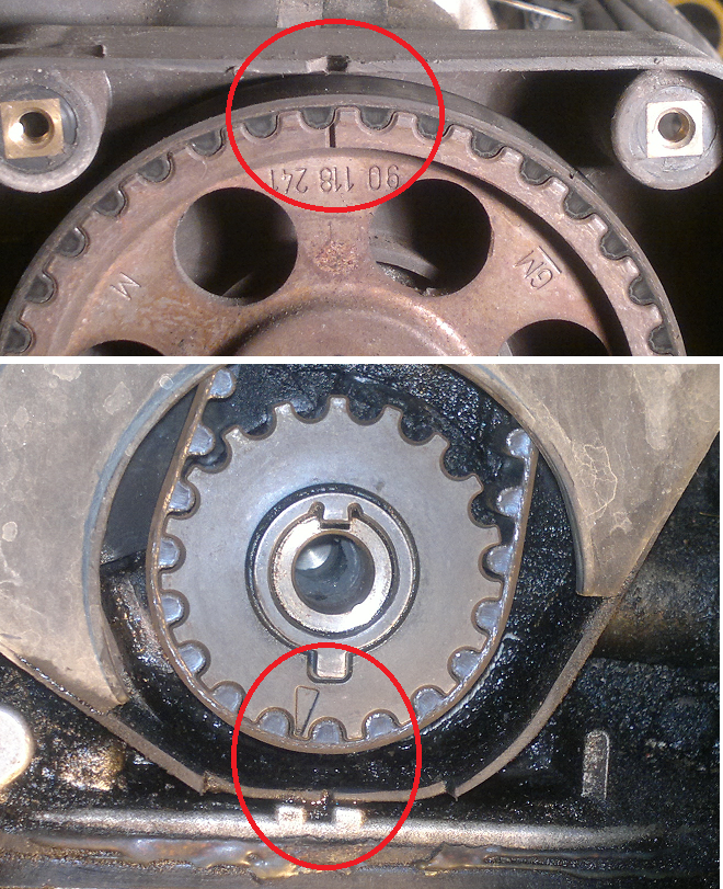 Как правильно выставить метки на. Метка коленвала Опель 1.6. Нексия 1.5 16 метка ГРМ.