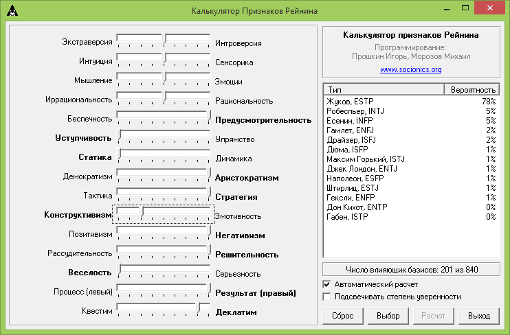 Определить тим. Соционика таблица признаки Рейнина. Рейнин соционика. Соционика калькулятор признаков Рейнина. Тест по признакам Рейнина соционика.