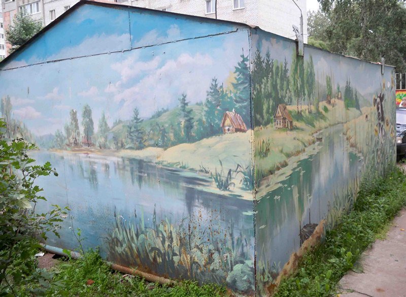 Гараж смешной рисунок