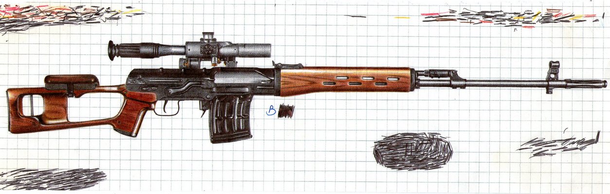 Снайперская винтовка драгунова рисунок